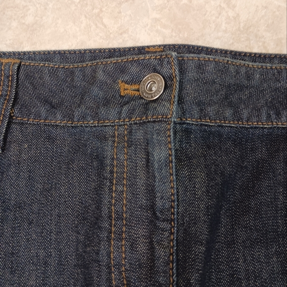 ANN TAYLOR Jean Skirt Size 10 Dark Wash - Picture 4 of 9